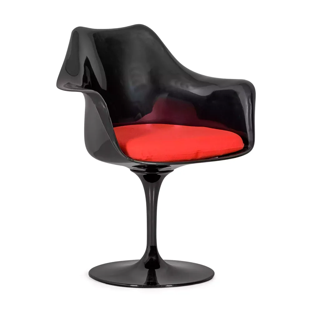 Replica sedia Tulip Arms laccato nero - Sedie Disegno - Mobilie Design