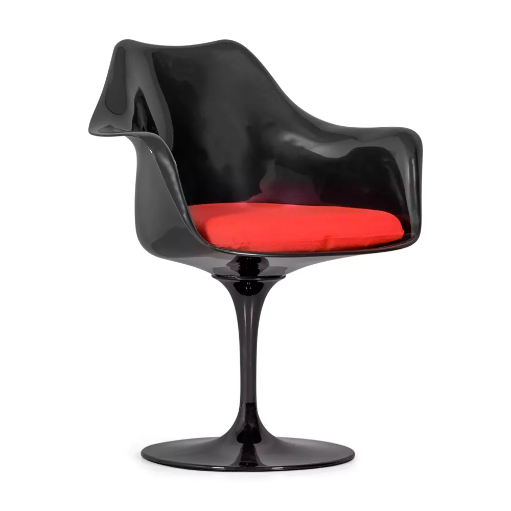 Replica sedia Tulip Arms laccato nero - Sedie Disegno - Mobilie Design