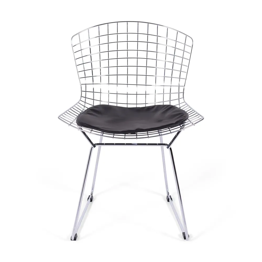 Replica della sedia Bertoia "High Quality" in acciaio cromato del famoso designer Hans J. Wegner