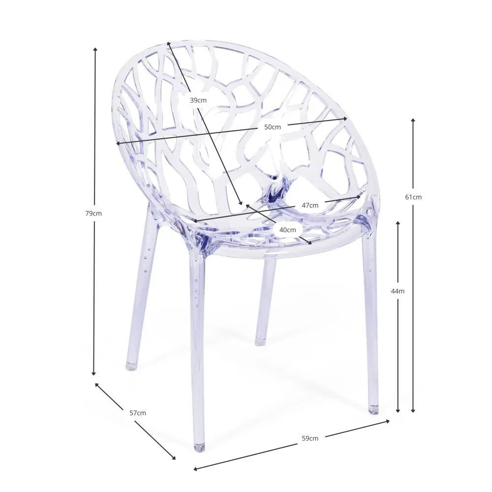 Sedia da esterno trasparente Chrystal Replica