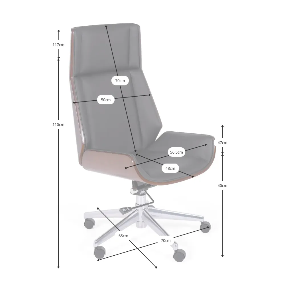 Sedia da ufficio Nordic Highback in noce - Sedie da ufficio - Mobilie Design