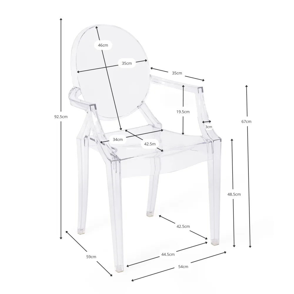 Replica della sedia Louis Ghost di Phillipe Starck