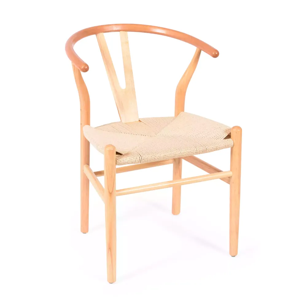 Replica a basso costo della sedia Wishbone CH24 di Hans J. Wegner in legno di faggio
