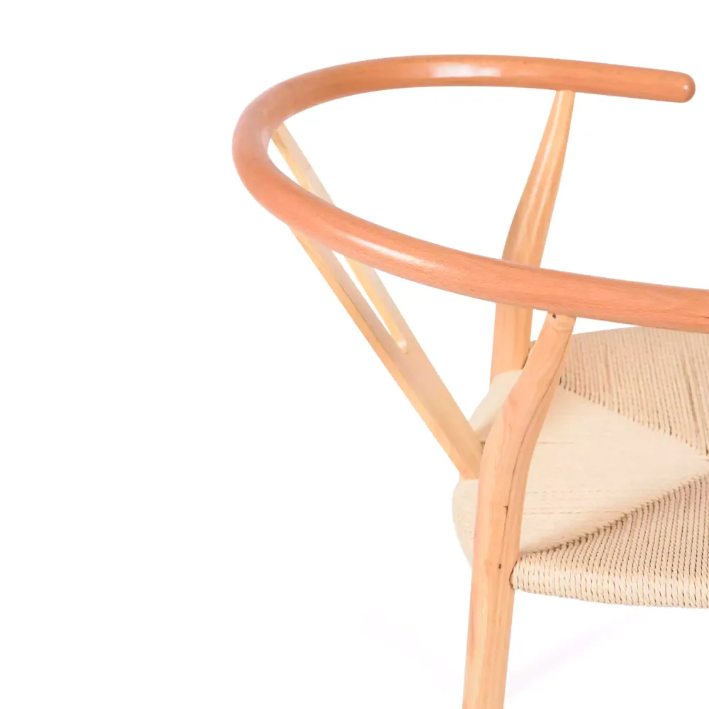 Replica a basso costo della sedia Wishbone CH24 di Hans J. Wegner in legno di faggio