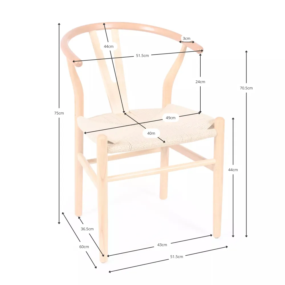 Replica a basso costo della sedia Wishbone CH24 di Hans J. Wegner in legno di faggio