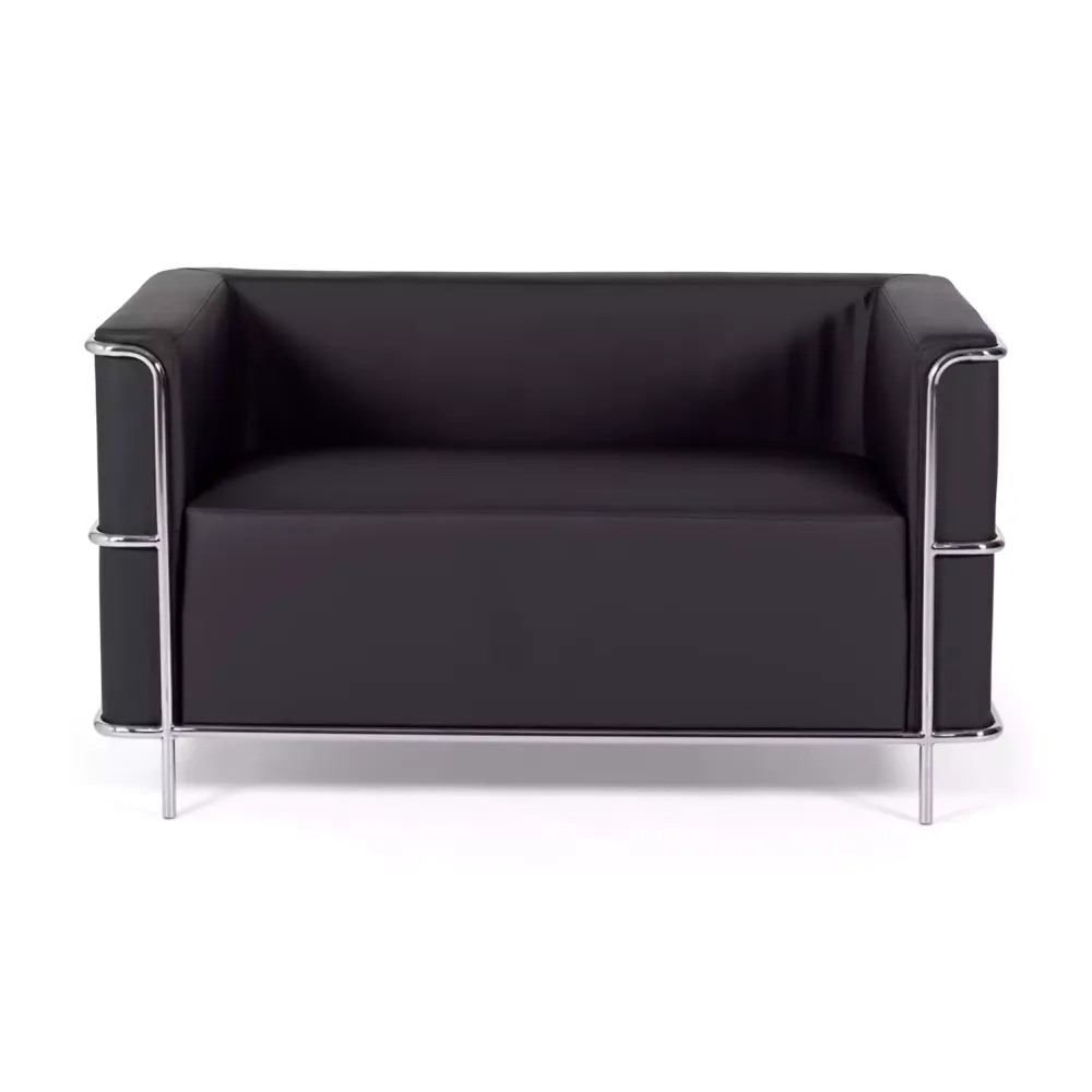 Divano Torino a 2 posti in ecopelle e acciaio cromato 🛋️ - Mobilie Design