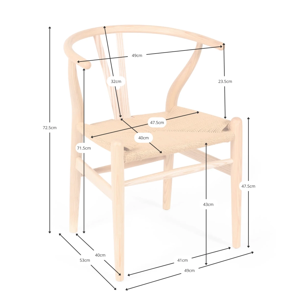 Inspirazione sedia Wishbone in Noce - Sedie nordiche - Mobiliedesign