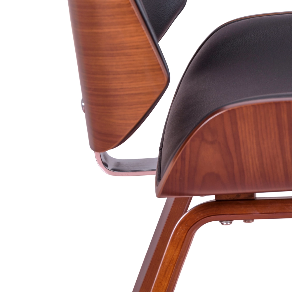 Sedia Nordic in noce e similpelle nera | Elegante design scandinavo