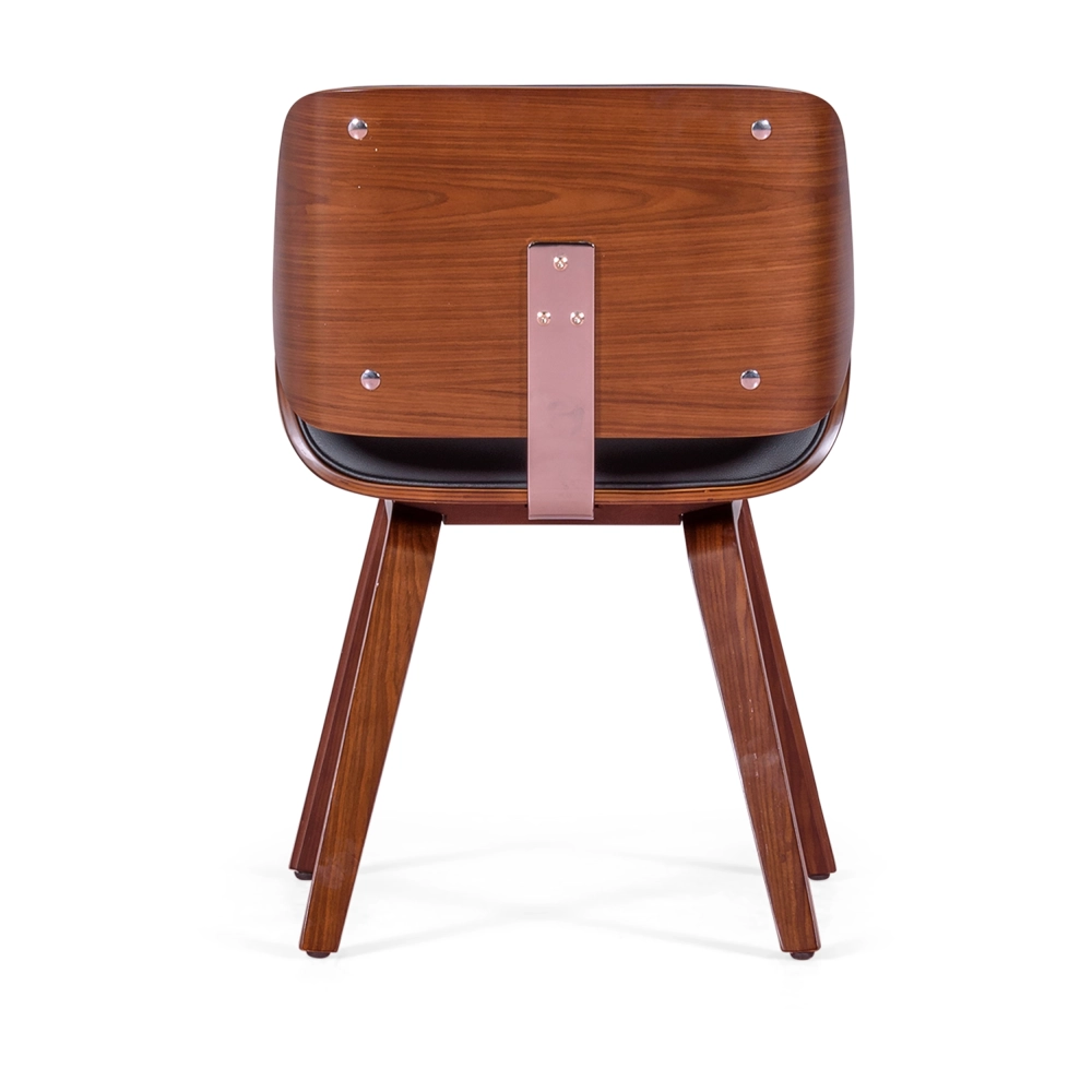 Sedia Nordic in noce e similpelle nera | Elegante design scandinavo
