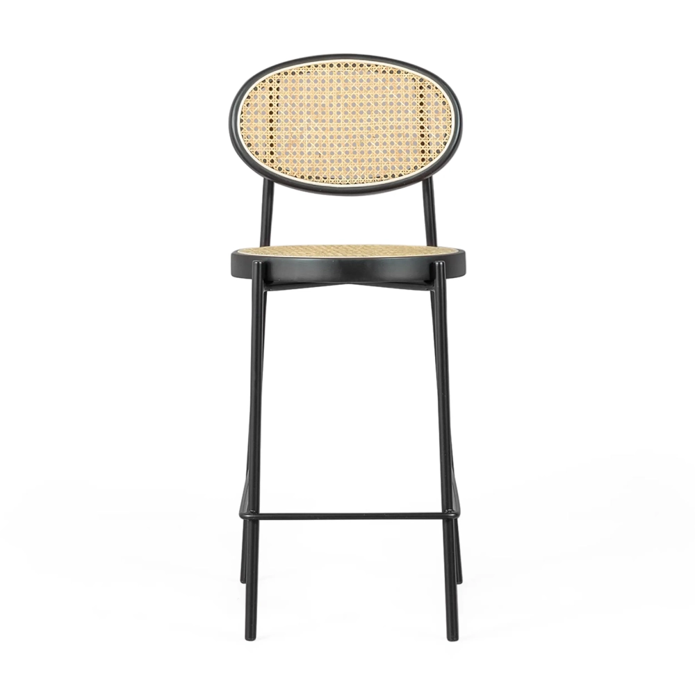 Sgabello Bar Preston Vintage in rattan naturale 65 cm - Mobilie Design