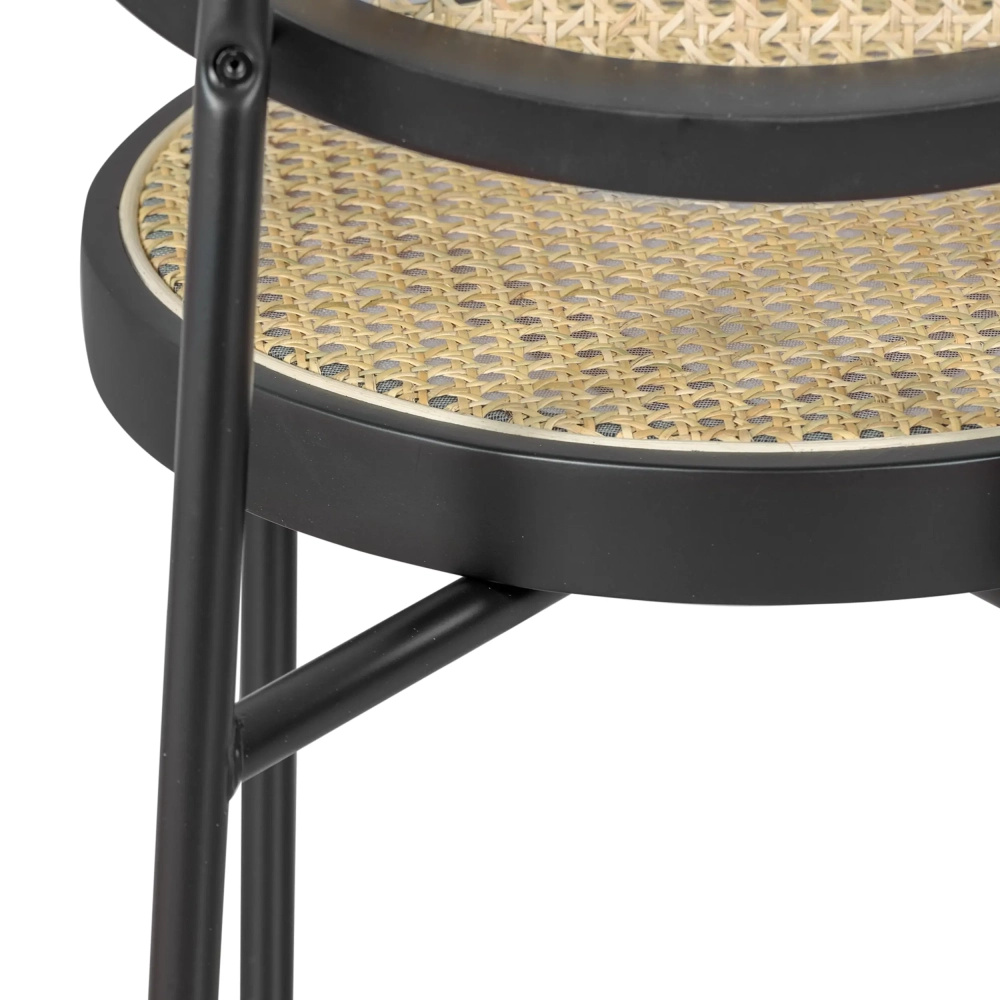 Sgabello Bar Preston Vintage in rattan naturale 65 cm - Mobilie Design