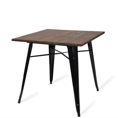 Industriële tafel Bistro Dark Poten Zwart