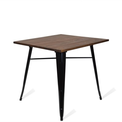 Industriële tafel Bistro Dark Poten Zwart