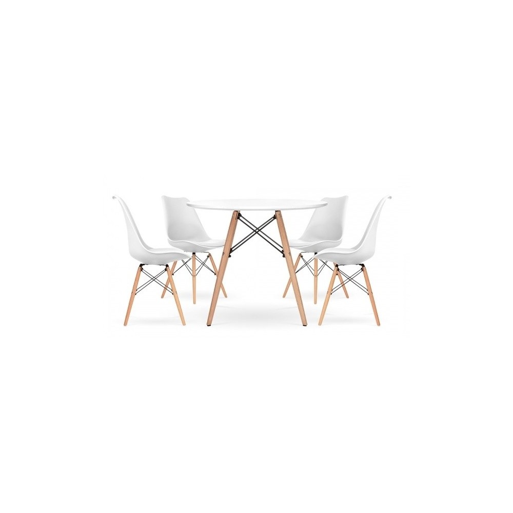 Set van 4 Shark Chairs en 1 James Table 100 cm