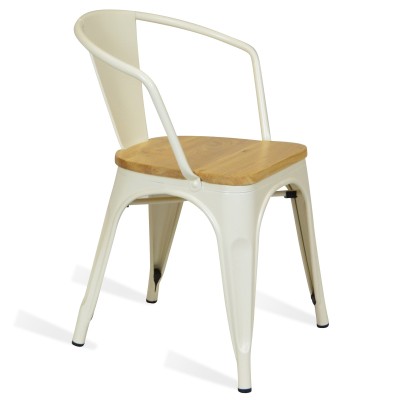 Silla de Metal Bistro Arms Wood