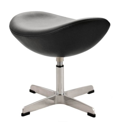 Réplique ottomane de la chaise Egg, en cuir par le designer Arne Jacobsen