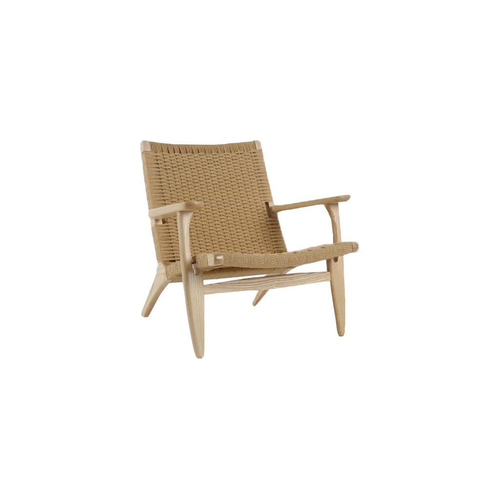 Réplique du fauteuil scandinave Lounge CH25 en bois de frêne