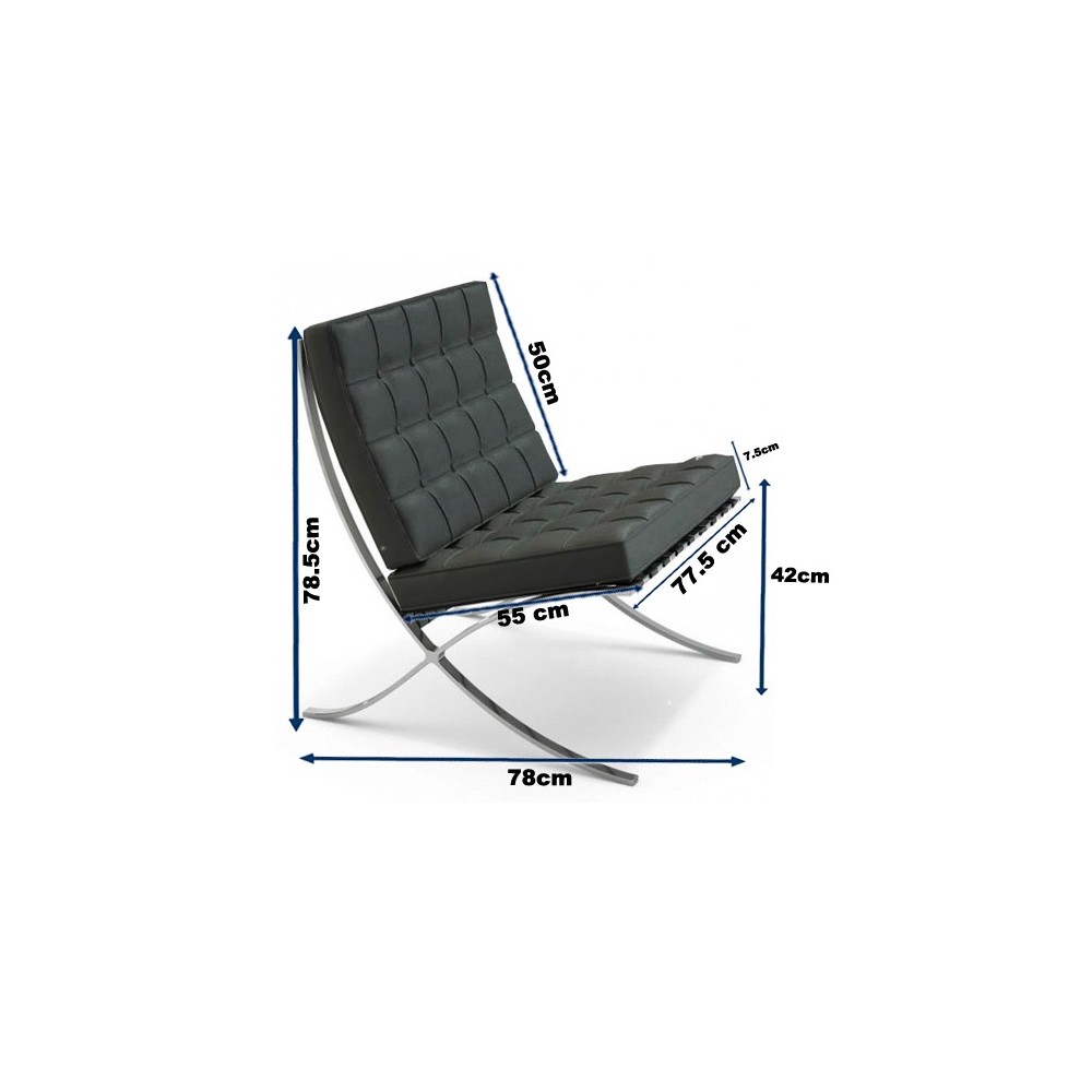 Ispirazione Sedia Barcelona economica - Poltrona in pelle - Mueble design