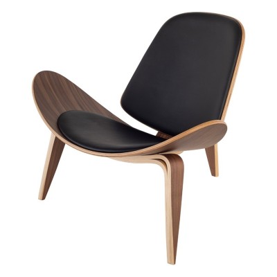 Réplique de chaise Shell Ch07 en bois de noyer