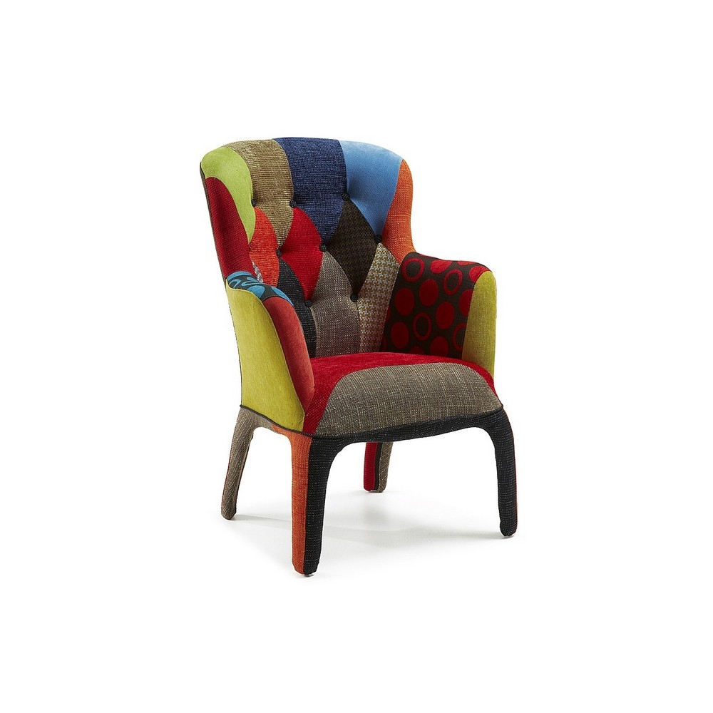 furmod Fauteuil Capitone Patchwork