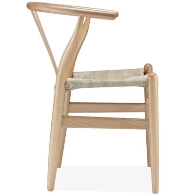 Réplique chaise Wishbone CH24 en bois de hêtre fait à la main