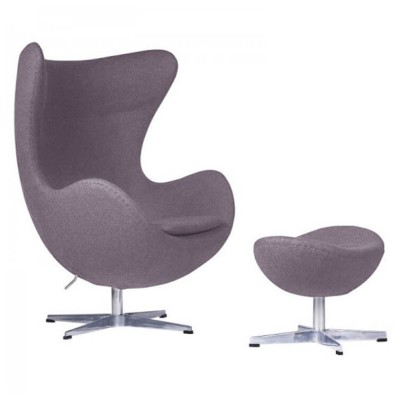 Replica Egg Chair with Footstool by designer Arne Jacobsen