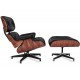 Poltrona Replica Eames Lounge Chair versione premium in pelle anilina e legno di palissandro di Charles & Ray Eames