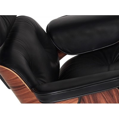 Réplica Butaca Eames Lounge Chair en Piel Anilina y Madera de Palissandro de Charles & Ray Eames.