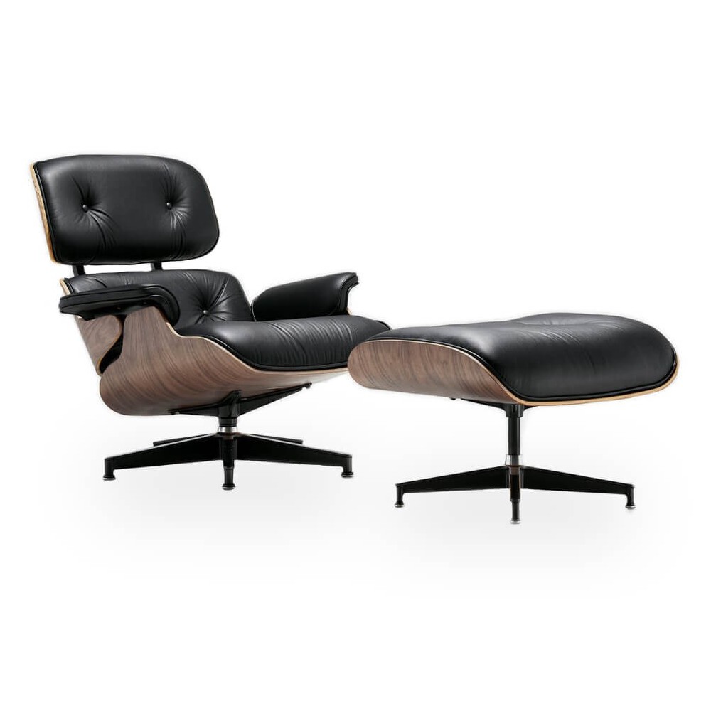 Réplique du Fauteuil Eames en Cuir Marron Cognac par Charles & Ray Eames