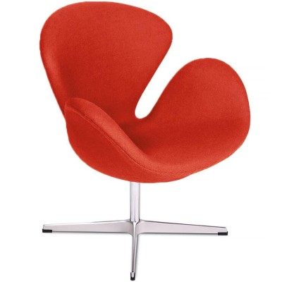 Replica della Swan Chair in cashmere di Arne Jacobsen