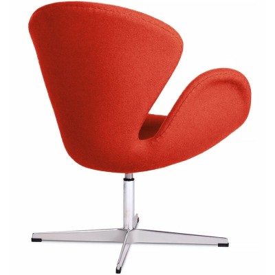 Replica della Swan Chair in cashmere di Arne Jacobsen