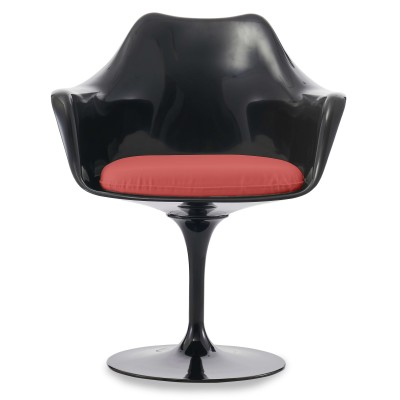 Replica of the Tulip Arms chair totally black with cushion