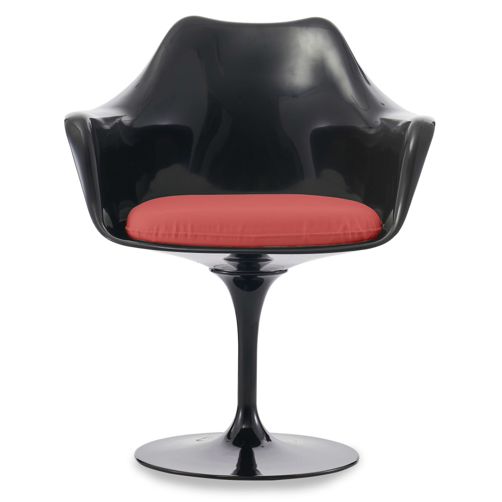 Replica of the Tulip Arms chair totally black with cushion