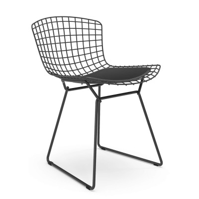 Replica Sedia Bertoia in metallo in acciaio nero in stile industriale del famoso designer Hans J. Wegner