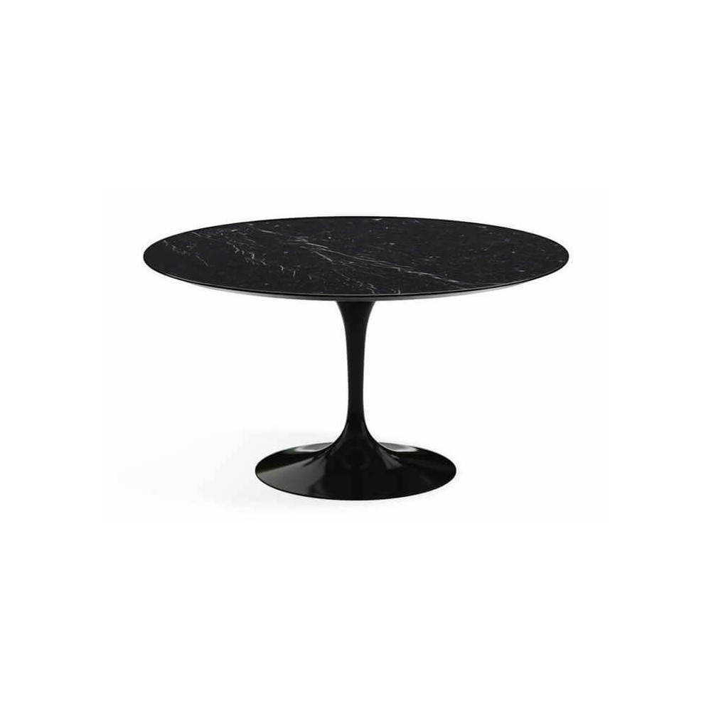 Table de salle à manger réplique tulipe 120 cm en marbre Marquina