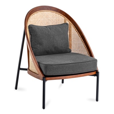 Robin chair in natural rattan and cotton cushion with Nordic style