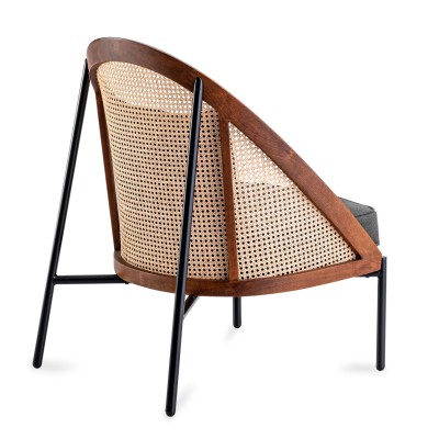 Sedia Robin in rattan naturale e cuscino in cotone in stile nordico