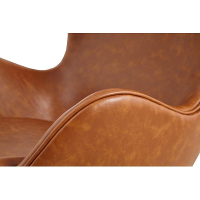 Chaise Egg Replica en similicuir vieilli