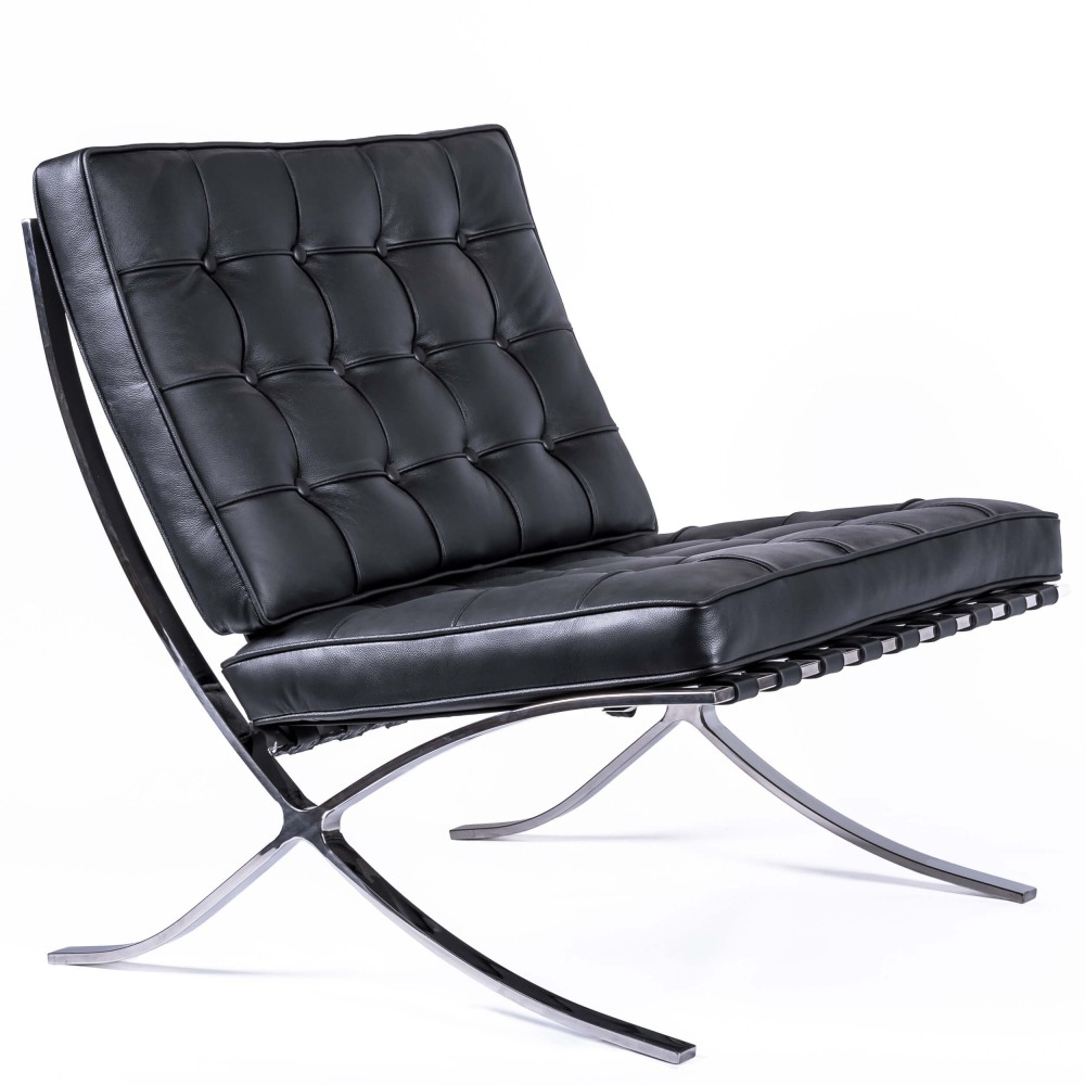 Premium Barcelona chair replica in Italian leather