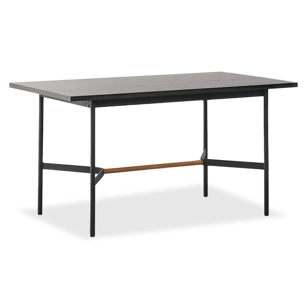 Table à Manger Rectangulaire Blackstorm 140x80cm en Bois de Chêne