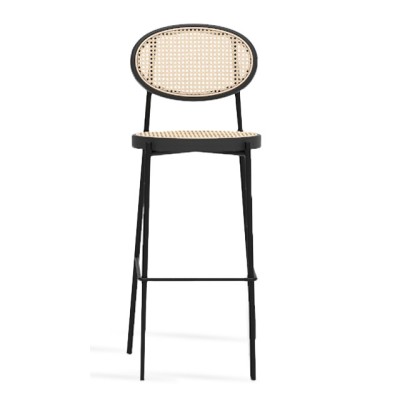 Sgabello vintage Preston in rattan naturale