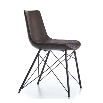 Jules Industrial Chair Upholstered in Leatherette