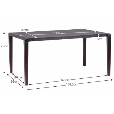 Inmod rechthoekige houten eettafel