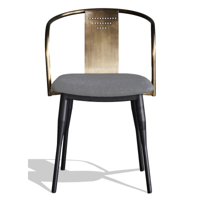 Bistro Armor industrial chair with leatherette cushion