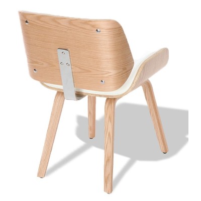 Nordic Plywood chair with leatherette cushion in maple wood