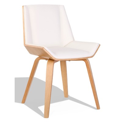 Chaise Nordic Plywood S avec coussin en similicuir et bois d'érable