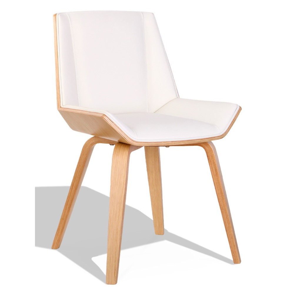 Chaise Nordic Plywood S avec coussin en similicuir et bois d'érable