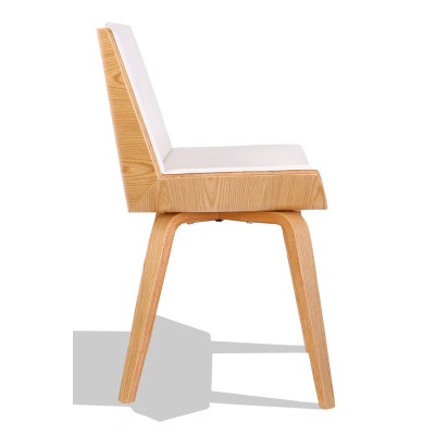 Chaise Nordic Plywood S avec coussin en similicuir et bois d'érable