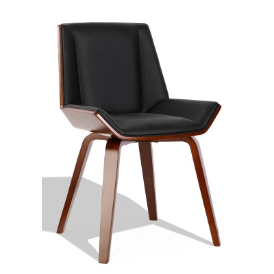 Nordic Plywood S chair with leatherette and walnut cushion