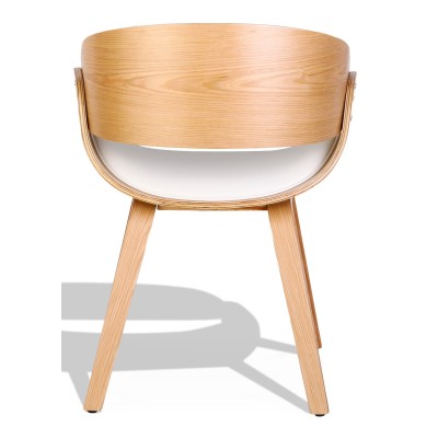 Nordic Burrow S chair with maple wood imitation leather cushion